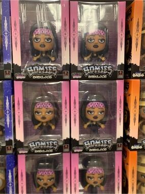Homie Collectible Figure with Pink Bandana and Black Hair